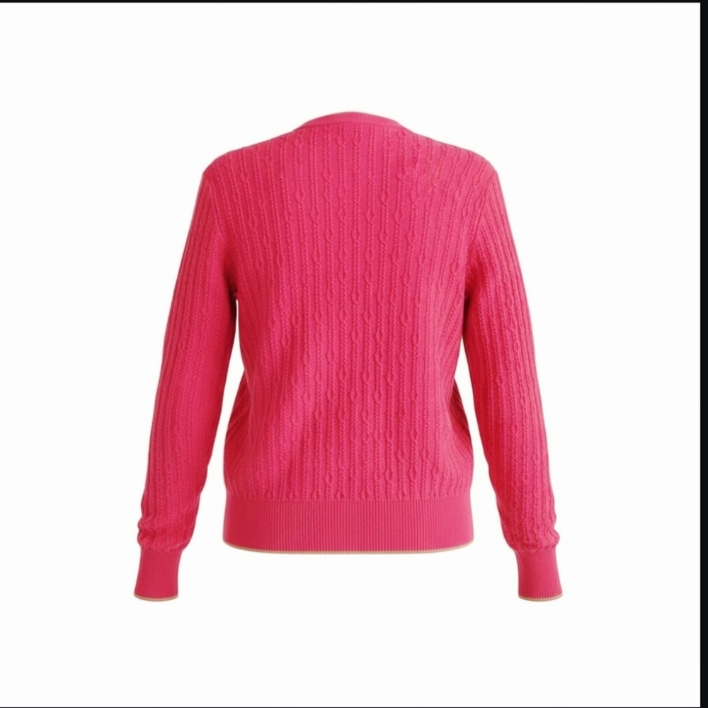 Preppy Brooks Brothers 346 Pink Gold Button Cardigan Large - Picture 3 of 11